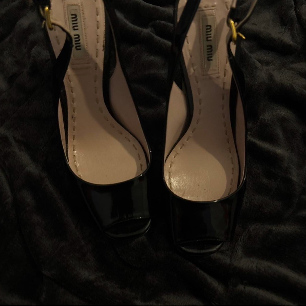 Miu Miu Black Patent Leather Heels